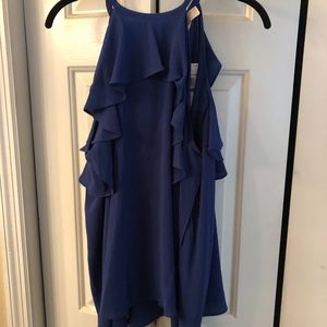 Michael Kors Blue Deep Shoulder Top